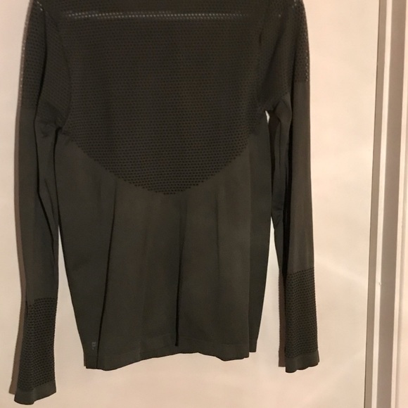 Long sleeve avocado top with lots of mesh detail - Picture 2 of 2